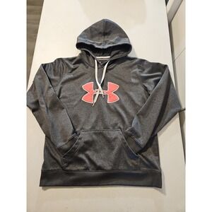 Under Armour Hoodie Womens Large Gray/pink‎ UA Storm Pullover Fleece (A1128)